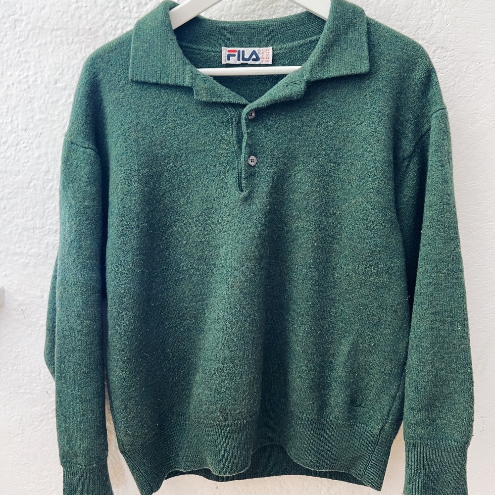 Vintage FILA 100% wool polo sweatshirt